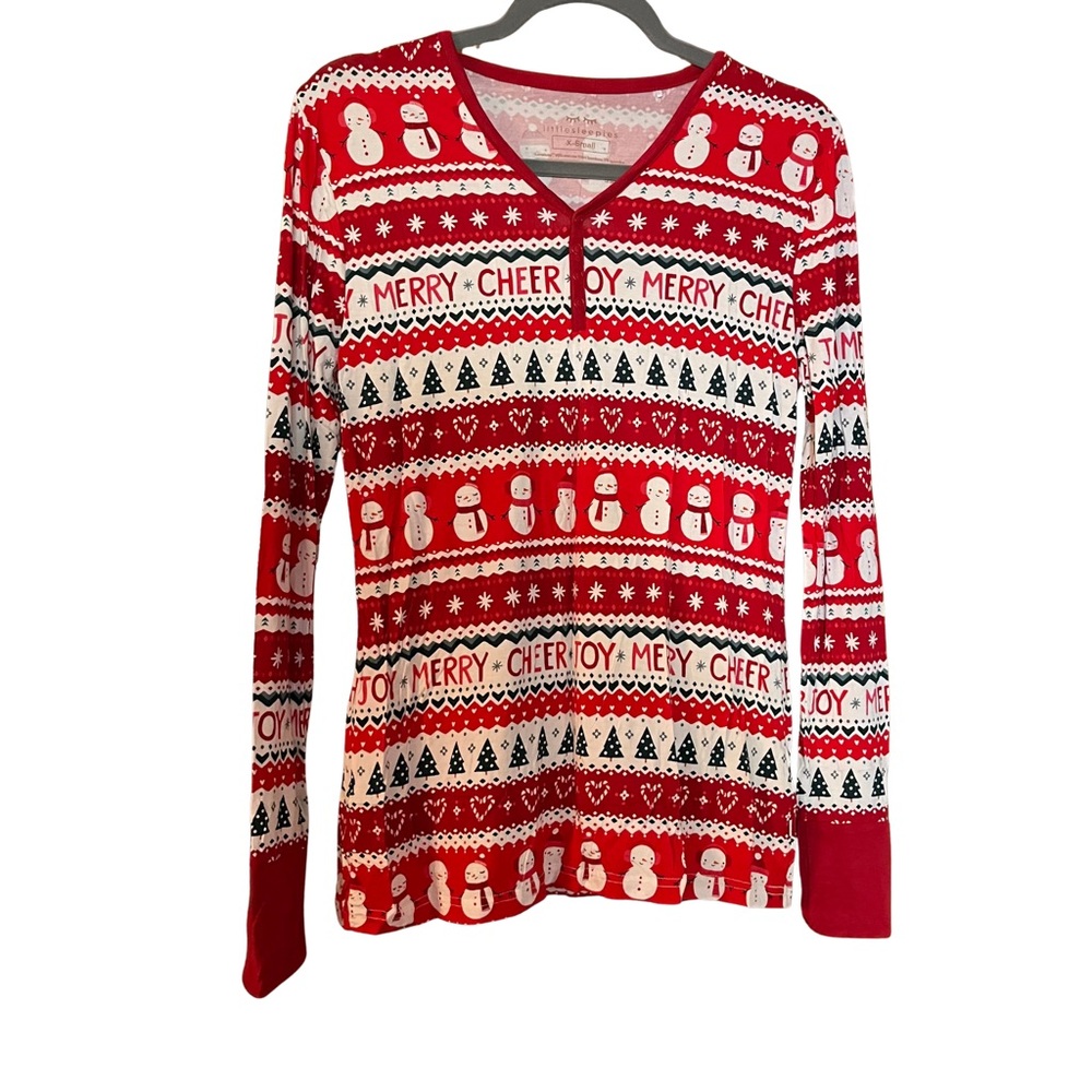 Little Sleepies Womens XS Festive Fair Isle Merry Christmas Holiday Long Sleeve